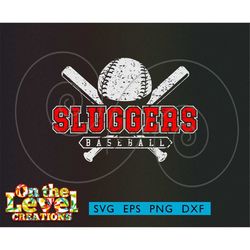 sluggers baseball cutfile download svg dxf png eps instant download vector school spirit logo