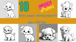 coloring pages for kids part 1  --baby puppy-- zip file