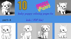 coloring pages for kids part 4  --baby puppy-- zip file