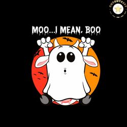 moo i mean boo halloween svg happy halloween vector svg, halloween boo gift for halloween day svg, silhouette sublimatio