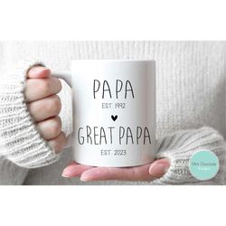 papa, great papa - new baby announcement, baby reveal, papa to great papa, father's day gift, great papa gift, great pap