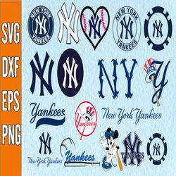 bundle 14 files new york yankees baseball team svg, new york yankees svg, mlb team svg, mlb svg, png, dxf, eps, jpg, ins