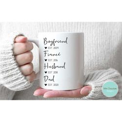 boyfriend, fiance, husband, dad - first time dad gift, husband to daddy, custom new daddy gift, first father's day gift,