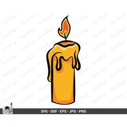 wax candle svg  clip art cut file silhouette dxf eps png jpg  instant digital download