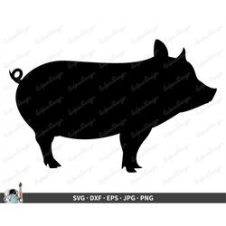 pig silhouette svg  clip art cut file silhouette dxf eps png jpg  instant digital download