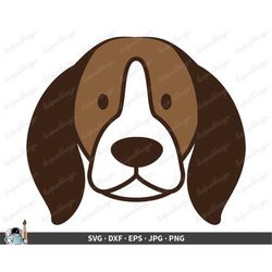 beagle dog face svg  clip art cut file silhouette dxf eps png jpg  instant digital download