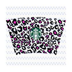 full wrap leopard print for starbucks cup, starbucks cold cup svg, cheetah cup full wrap svg, cheetah print svg starbuck