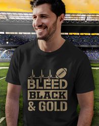 i bleed black and gold svg, saints svg, saints football svg, football heart svg, saints bleed svg