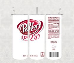 Dr Pepper Diet Tumbler Wrap, 20oz Skinny Tumbler, Straight