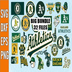 bundle 32 files oakland athletics baseball team svg, oakland athletics svg, mlb team  svg, mlb svg, png, dxf, eps, jpg,