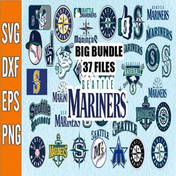 bundle 37 files seattle mariners baseball team svg, seattle mariners svg, mlb team  svg, mlb svg, png, dxf, eps, jpg, in