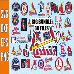 bundle 39 files st louis cardinals baseball team svg, st louis cardinals svg, mlb team  svg, mlb svg, png, dxf, eps, jpg