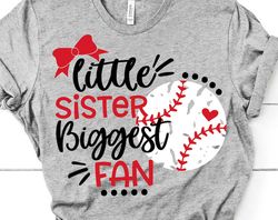 baseball sister svg, little sister biggest fan svg, baseball svg baseball shirt svg, grunge distressed svg file for