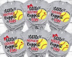 softball svg bundle, biggest fan svg, girl softball shirt svg, softball sister, brother, cousin, niece svg file for