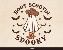 boot scootin spooky png, western halloween png, cowboy ghost png, cute