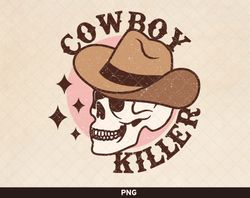 cowboy killer png, retro halloween design, western halloween sublimation