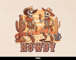cowboy skeleton dancing png, howdy skeletons png, western halloween