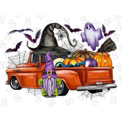 halloween truck png, happy halloween png, boo png, truck png, gnome png, bat png, pumpkin png, digital download, sublima