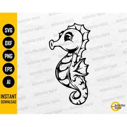 cute seahorse svg | sea horse svg | ocean animal t-shirt vinyl graphics | cricut cutting file cuttable clipart vector di
