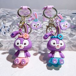 disney series keychain cartoon figure stellalou silicone pendant keyring car backpack key holder decoration