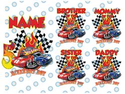 personalized hot wheel birthday boy png, racing cars png, monster truck png, custom named age birthday girl png download