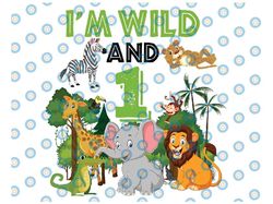 personalized kids age i'm wild and  zoo theme birthday png, safari jungle png, custom zoo animal baby png,  digital down