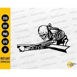 skeleton billiard player svg | billiards svg | eight ball svg | pool player svg | cricut cutting file clip art vector di