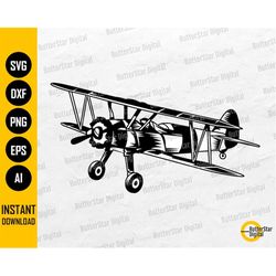 biplane svg | vintage plane svg | single prop airplane decal graphics | cricut cameo cut cutting files clipart vector di