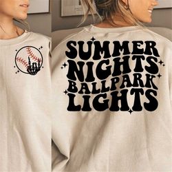 summer nights ballpark lights svg, baseball svg, baseball png, trendy baseball svg, trendy baseball png, baseball mama s