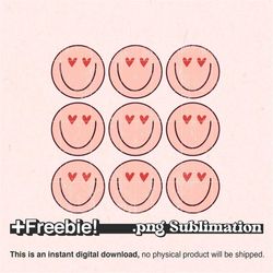 valentine smiley face png, retro valentine png, valentine sublimation designs, sublimation designs, valentines day png,