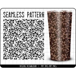 seamless pattern svg, tooled leather svg, floral pattern, tumbler wrap sublimation designs, western, damask, png, dxf, p