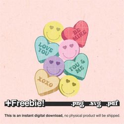 candy hearts png sublimation, conversation hearts png, heart png, xoxo png, retro groovy png, valentine sublimation desi
