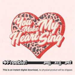 valentine sublimation designs digital download, you make my heart sing png, sublimation designs downloads valentines, va
