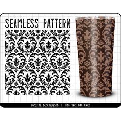 seamless pattern svg, tooled leather svg, tool leather svg, floral, tumbler wrap sublimation design, western, damask png
