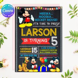 mickey mouse invitation, mickey mouse birthday invitation, mickey mouse birthday party invitation, mickey mouse birthday