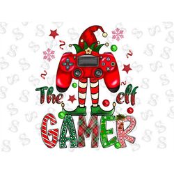 The Gamer Elf png sublimation design download, Christmas png, Game Day png, Gamer Elf png, Christmas Elf png, sublimate