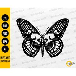 skull butterfly svg | skeleton svg | gothic decal shirt graphics illustration | cricut cameo printable clipart vector di