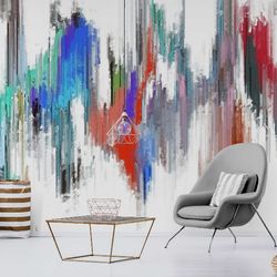 abstract painting wal mural peel and stick
