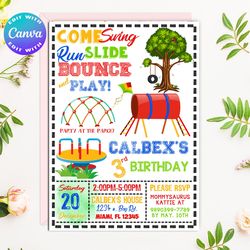 park invitation, park birthday invitation, park party invitation, park birthday party invitation, park digital invitatio