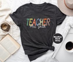 custom teacher shirt, teacher team t-shirt, personalized school sweatshirt, customized name teacher hoodie, elementary t