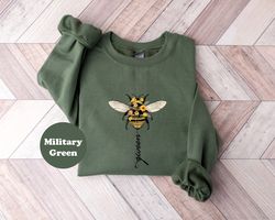 gween bee shirt, cute bee tshirt, floral sweatshirt, funny bee hoodie, flower tee, religious apparel, toddler shirt, bot
