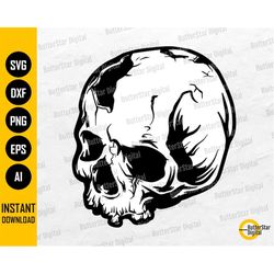 Cracked Skull SVG | Dead Skeleton SVG | Death SVG | Gothic Shirt Art Graphics | Cutting File Printable Clipart Vector Di