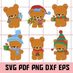 christmas bears svg, christmas bears clipart, christmas bears digital clipart, christmas svg, christmas clipart