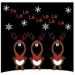 singing reindeer fa la la la la la la la la christmas snowflakes svg/png