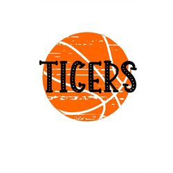 tigers distressed basketball svg