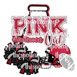 pink out glitter and without glitter football and cheer png