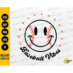 baseball vibes png | smiley svg | baseball smile t-shirt sticker decals sublimation | cricut cutting file clip art vecto