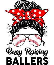 messy bun busy raising ballers mom funny baseball mother png,sublimation