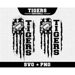tigers football svg, tigers svg, game day svg, football svg, usa flag svg, cut file printable cricut maker silhouette
