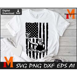 american water polo svg, water polo women player svg, patriotic us flag svg - vector, cricut, cnc, sticker/vinyl cut fil